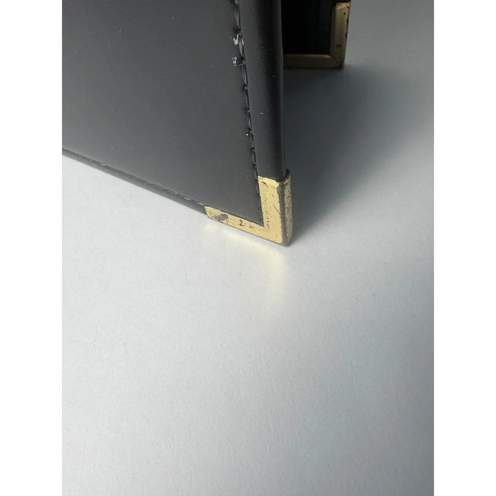 Stafford Black Leather Portfolio Organizer Business Document Holder Made‎ in USA